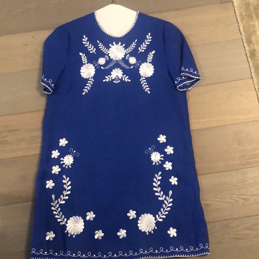 Zara Women’s Blue Linen Dress Size M